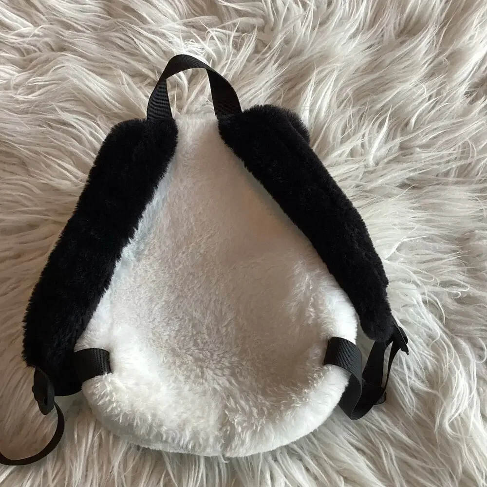 Claire's Club Plush Panda Small Backpack‎ Minimalist White Black - Picture 6 of 10